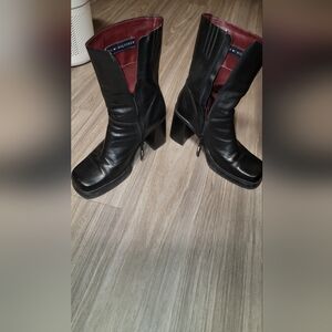 Black Leather Tommy Hilfiger Women's Boots